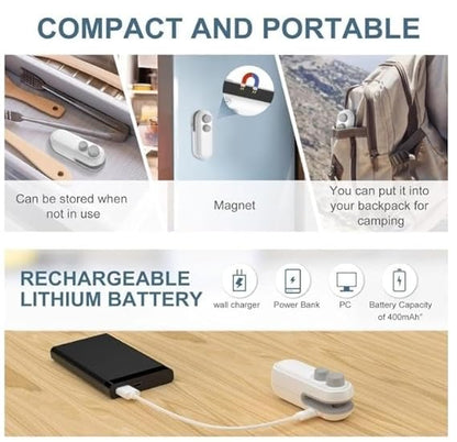Portable Mini Sealing Machine – USB Rechargeable Heat Sealer for Food Bags