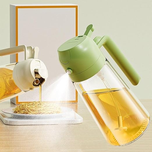 2-in-1 Oil Spray Bottle & Dispenser for Kitchen Cooking