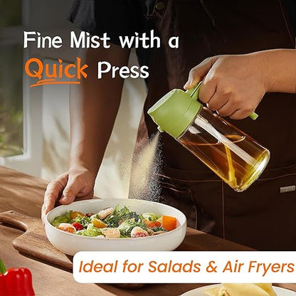 2-in-1 Oil Spray Bottle & Dispenser for Kitchen Cooking